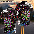 BlueJose Darts Spider Web Holographic Dartboard Dark Gothic Pattern  Personalized Name, Team Name Unisex Shirt (4 Colors)
