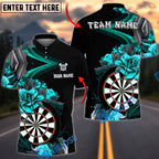 BlueJose Darts Rose Dartboard Elegant Dark Floral Style Personalized Name, Team Name Unisex Shirt (4 Colors)