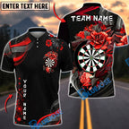 BlueJose Darts Minimal Dartboard Floral Swirl Modern Clean Style Personalized Name, Team Name Unisex Shirt (4 Colors)
