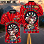 BlueJose Darts Funny Cow Not My Darts Not My Bullshit Humor Meme Style Personalized Name, Team Name Unisex Shirt (4 Colors)