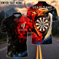 BlueJose Darts Epic Angel Devil Dark Light Fantasy Dartboard Target Personalized Name, Team Name Unisex Shirt (4 Colors)