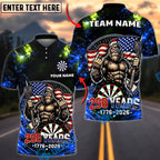 BlueJose Darts Patriotic USA Gorilla 250 Years 1776 2026 Dartboard Target Personalized Name, Team Name Unisex Shirt (4 Colors)