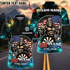 BlueJose Darts Patriotic USA Gorilla 250 Years 1776 2026 Dartboard Target Personalized Name, Team Name Unisex Shirt (4 Colors)