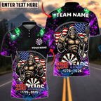 BlueJose Darts Patriotic USA Gorilla 250 Years 1776 2026 Dartboard Target Personalized Name, Team Name Unisex Shirt (4 Colors)