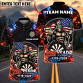 BlueJose Darts Patriotic USA Gorilla 250 Years 1776 2026 Dartboard Target Personalized Name, Team Name Unisex Shirt (4 Colors)