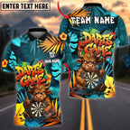 BlueJose Darts Funny Angry Bull Cartoon Dart Game Dartboard Target Personalized Name, Team Name Unisex Shirt (4 Colors)