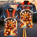 BlueJose Darts Cute Angry Bear Lightning Energy Dartboard Target Personalized Name, Team Name Unisex Shirt (4 Colors)