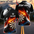 BlueJose Darts Dartboard Fire Explosion Graphic Personalized Name, Team Name Unisex Shirt (4 Colors)