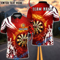 BlueJose Darts Dartboard Fire Blast Abstract Personalized Name, Team Name Unisex Shirt (4 Colors)