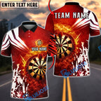 BlueJose Darts Dartboard Fire Blast Abstract Personalized Name, Team Name Unisex Shirt (4 Colors)