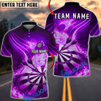 BlueJose Darts Dartboard Flaming Phoenix Style Personalized Name, Team Name Unisex Shirt (4 Colors)
