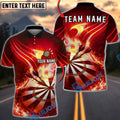 BlueJose Darts Dartboard Flaming Phoenix Style Personalized Name, Team Name Unisex Shirt (4 Colors)