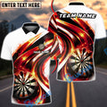 BlueJose Darts Fire Swirl Dartboard Energy Personalized Name, Team Name Unisex Shirt (4 Colors)