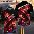 BlueJose Darts Dark Neon Dartboard Galaxy Style Personalized Name, Team Name Unisex Shirt (4 Colors)