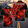 BlueJose Darts Dartboard Lightning Storm Personalized Name, Team Name Unisex Shirt (4 Colors)
