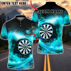 BlueJose Darts Fiery Explosion Energy Blast Personalized Name, Team Name Unisex Shirt (4 Colors)