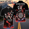 BlueJose Darts Enchanting Gothic Skull Fairy Glitter Style Personalized Name, Team Name Unisex Shirt (4 Colors)