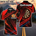 BlueJose Darts Fiery Lava Strike Personalized Name, Team Name Unisex Shirt (4 Colors)