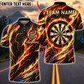 BlueJose Darts Blazing Firestorm Cool Bullseye Personalized Name, Team Name Unisex Shirt (4 Colors)