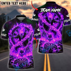 BlueJose Darts Skull Ghost Rider Inferno Flame Personalized Name, Team Name Unisex Shirt (4 Colors)