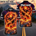 BlueJose Darts Skull Ghost Rider Inferno Flame Personalized Name, Team Name Unisex Shirt (4 Colors)