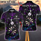 BlueJose Darts Cool Gothic Doll Dark Fantasy Personalized Name, Team Name Unisex Shirt (4 Colors)