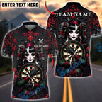 BlueJose Darts Cool Gothic Doll Dark Fantasy Personalized Name, Team Name Unisex Shirt (4 Colors)