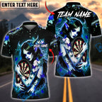 BlueJose Darts Love Demon Butterfly Glow Personalized Name, Team Name Unisex Shirt (4 Colors)
