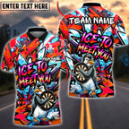 BlueJose Darts Angry Ice To Meet You Funny Penguin Personalized Name, Team Name Unisex Shirt (4 Colors)