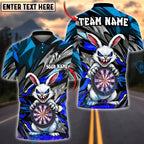 BlueJose Darts Evil Bunny Madness Personalized Name, Team Name Unisex Shirt (4 Colors)