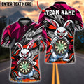 BlueJose Darts Evil Bunny Madness Personalized Name, Team Name Unisex Shirt (4 Colors)