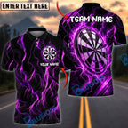 BlueJose Darts Neon Energy Lightning Swirl Personalized Name, Team Name Unisex Shirt (4 Colors)