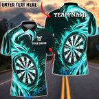BlueJose Darts Flame Wave Dartboard Personalized Name, Team Name Unisex Shirt (4 Colors)