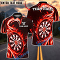 BlueJose Darts Flame Wave Dartboard Personalized Name, Team Name Unisex Shirt (4 Colors)