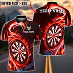 BlueJose Darts Flame Wave Dartboard Personalized Name, Team Name Unisex Shirt (4 Colors)