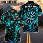 BlueJose Darts Flame Chain Poker Card Dartboard Personalized Name, Team Name Unisex Shirt (4 Colors)
