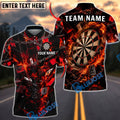 BlueJose Darts Flame Chain Poker Card Dartboard Personalized Name, Team Name Unisex Shirt (4 Colors)