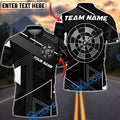 BlueJose Darts Black White Geometric Minimalist Dartboard Personalized Name Shirt