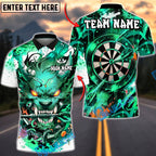 BlueJose Darts Wolf Demon Beast Graffiti Dartboard Personalized Name, Team Name Unisex Shirt (4 Colors)