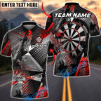 BlueJose Darts Honeycomb Geometric Grunge Dartboard Personalized Name, Team Name Unisex Shirt (4 Colors)
