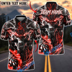 BlueJose Darts Lightning Armored Dragon with Dartboard Personalized Name, Team Name Unisex Shirt (4 Colors)