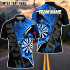 BlueJose Darts Fire Target Flaming Dartboard Precision Design Personalized Name, Team Name Unisex Shirt (4 Colors)