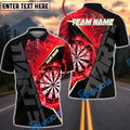 BlueJose Darts Fire Target Flaming Dartboard Precision Design Personalized Name, Team Name Unisex Shirt (4 Colors)