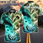 BlueJose Darts Fire Ice Dragon Dartboard Fantasy Personalized Name, Team Name Unisex Shirt (4 Colors)