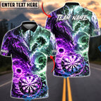 BlueJose Darts Fire Ice Dragon Dartboard Fantasy Personalized Name, Team Name Unisex Shirt (4 Colors)