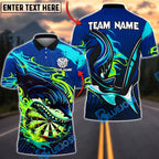 BlueJose Darts Shark Power Strike Multicolor Options Personalized Name Shirt (4 Colors)