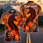 BlueJose Darts Dragon Lava Serpent Monster Personalized Name, Team Name Unisex Shirt (4 Colors)