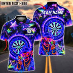 BlueJose Darts Neon Monkey Dartboard Street Style Personalized Name, Team Name Unisex Shirt (4 Colors)