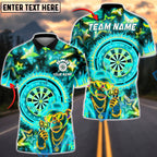 BlueJose Darts Neon Monkey Dartboard Street Style Personalized Name, Team Name Unisex Shirt (4 Colors)