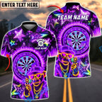 BlueJose Darts Neon Monkey Dartboard Street Style Personalized Name, Team Name Unisex Shirt (4 Colors)